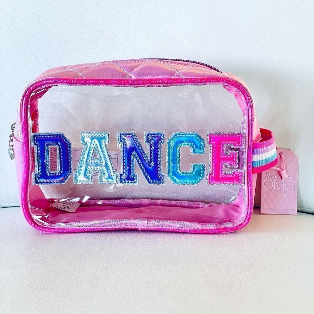 NWT Gorgeous Miss Gwen’s OMG Clear Colorful Graphic DANCE Makeup Cosmetic Bag